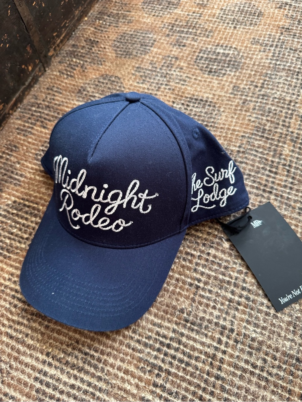 Midnight Rodeo men’s Navy Baseball Cap with White Script